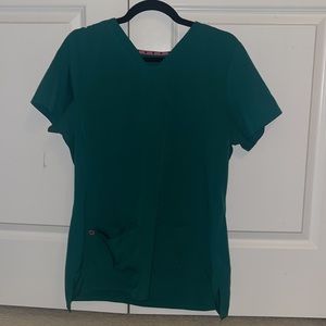 Hunter green scrub top